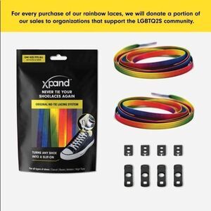 NWT XPAND Laces Original No-Tie Shoe Lacing System - Rainbow